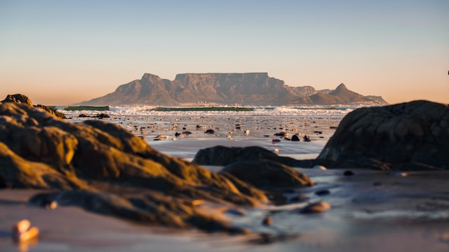 Tafelberg met kustlijn in Kaapstad