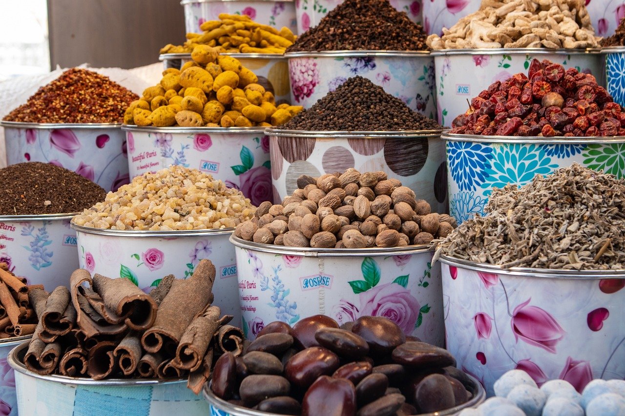 Kruiden en noten op Souk in Dubai