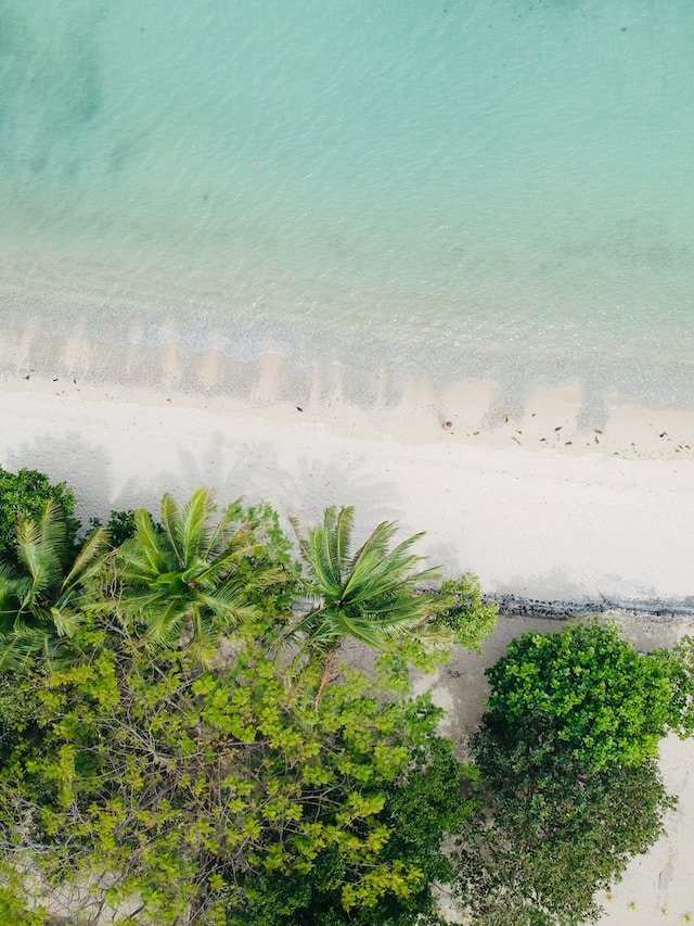 Strand van Fiji vanuit de lucht