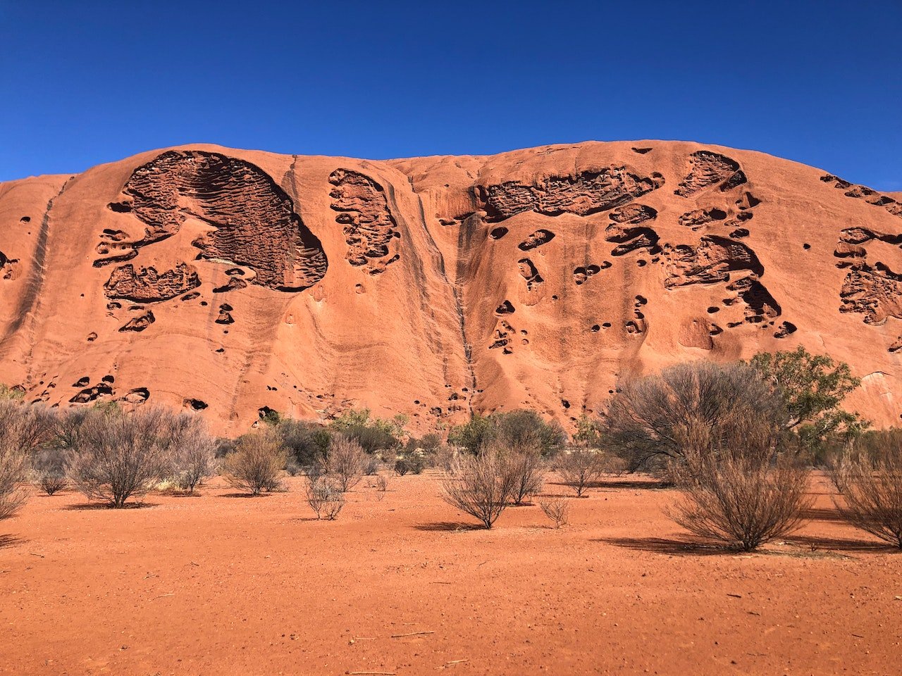 De rode rots van Uluru in Australië