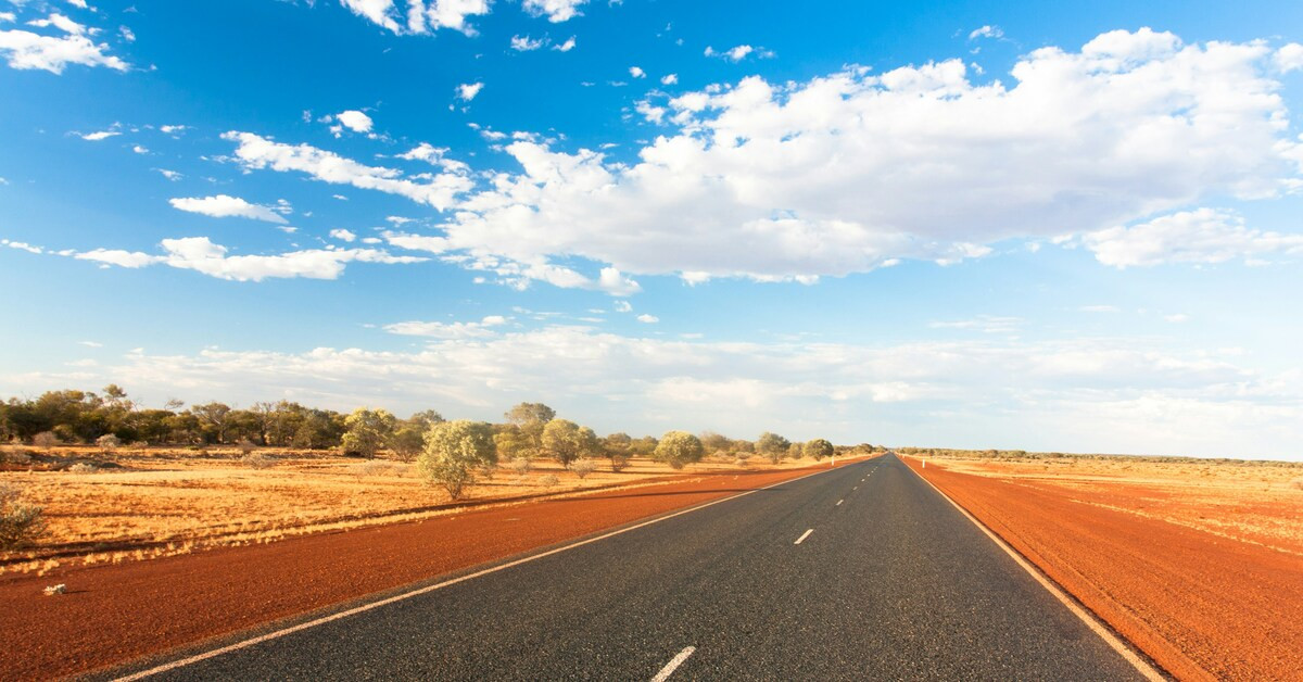 Camperreis Australië, weg in de Outback