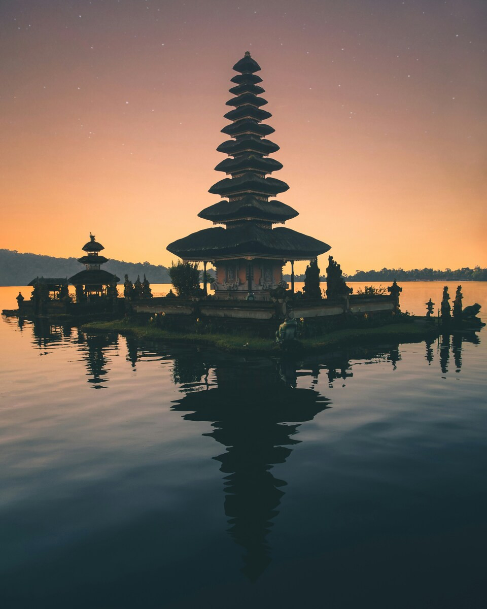 Tempel op het water op Bali