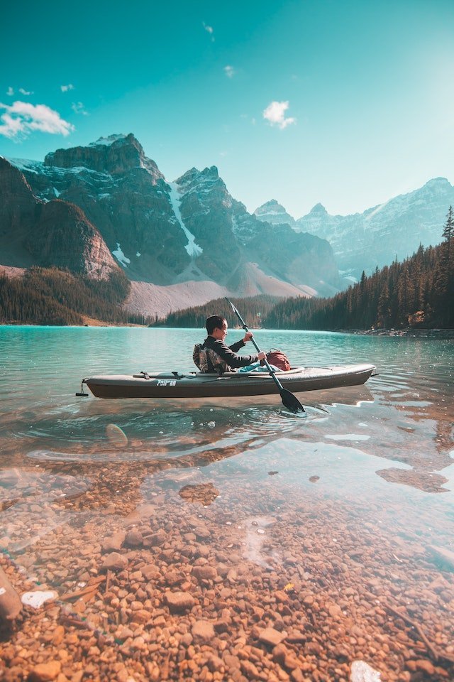 Canada meer met kano