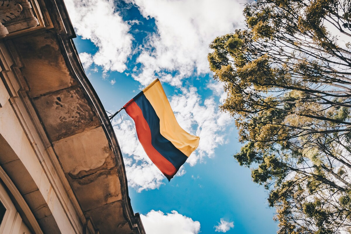 Colombiaanse vlag in Bogotá