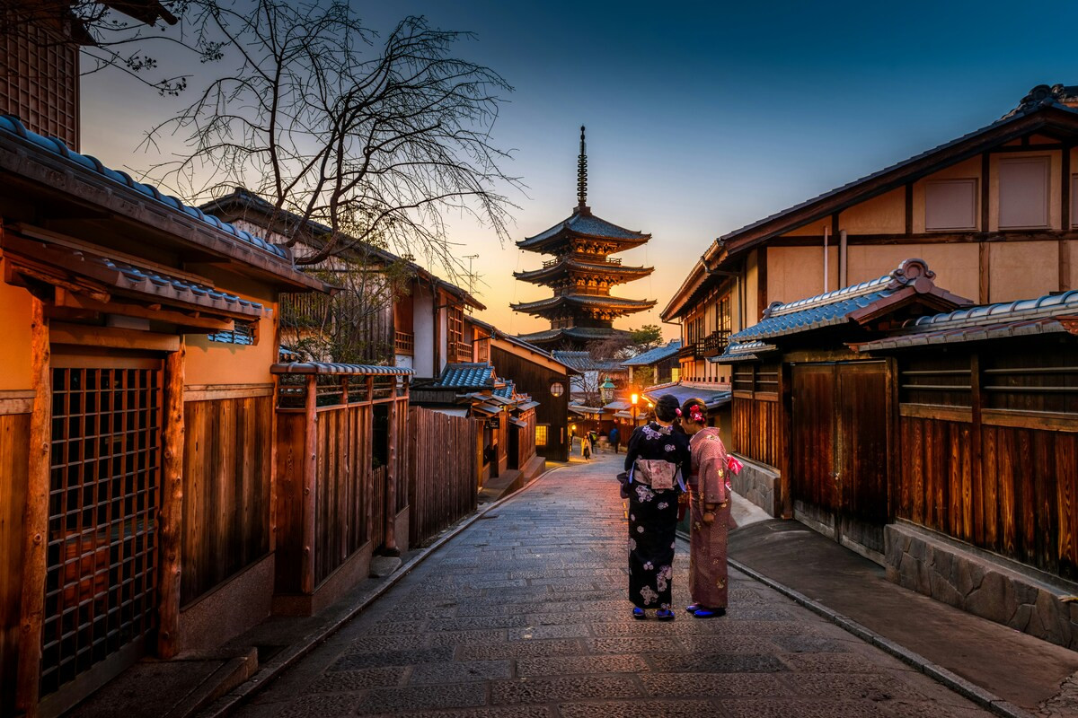 Kyoto Japan in de avond