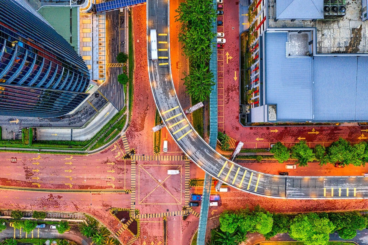 Maleisië straten bovenaanzicht