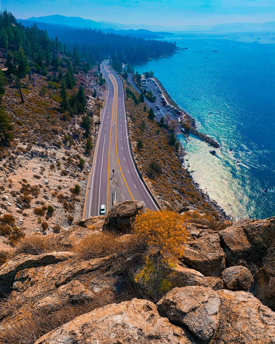 Snelweg bij Lake Tahoe