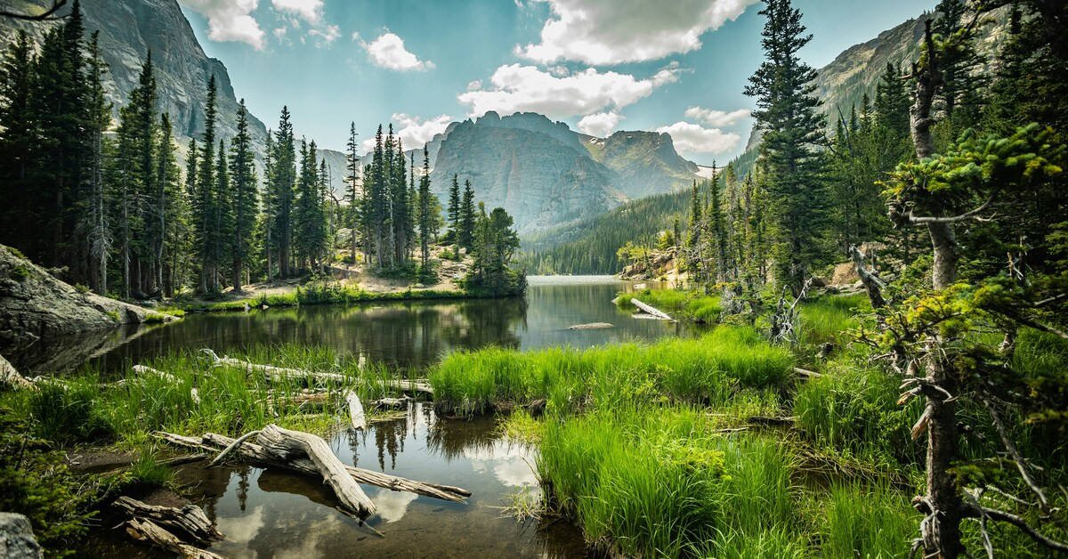 Meer bij de Rocky Mountains