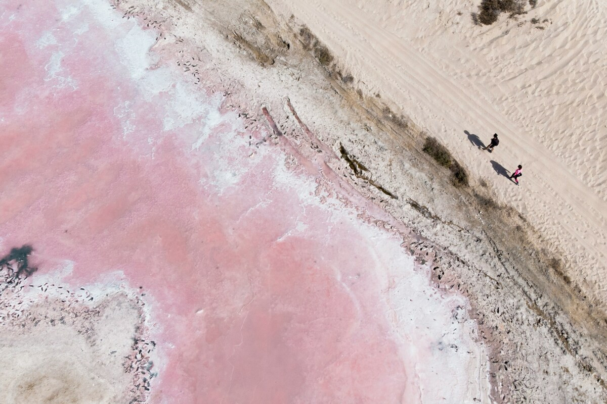 Roze meer in Ras al-Khaimah