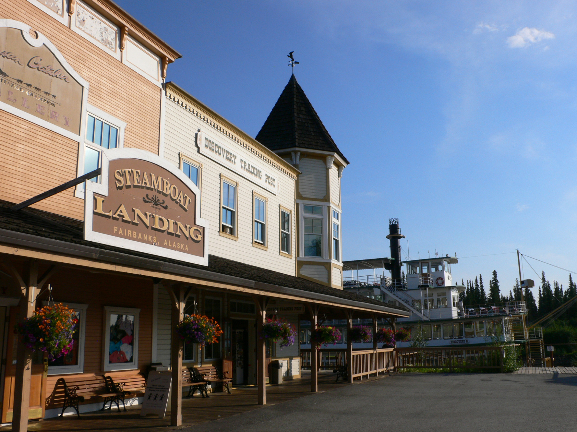Alaska Fairbanks gebouwen boot straat