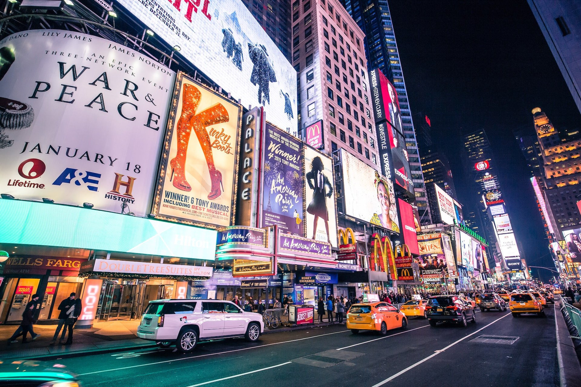 new york times square verkeer lichten billboards