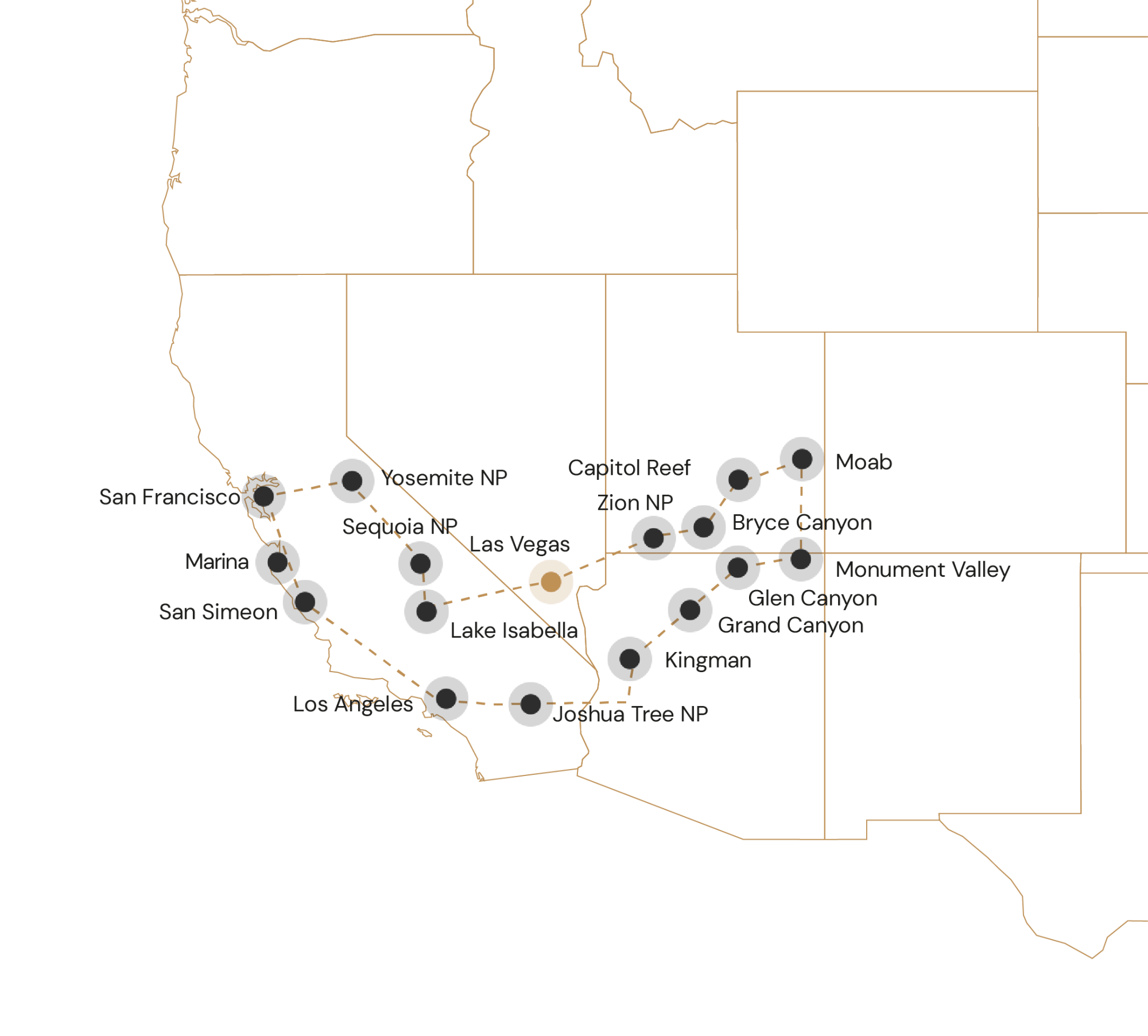 Route Camperrondreis De Nationale Parken van Zuid-West Amerika