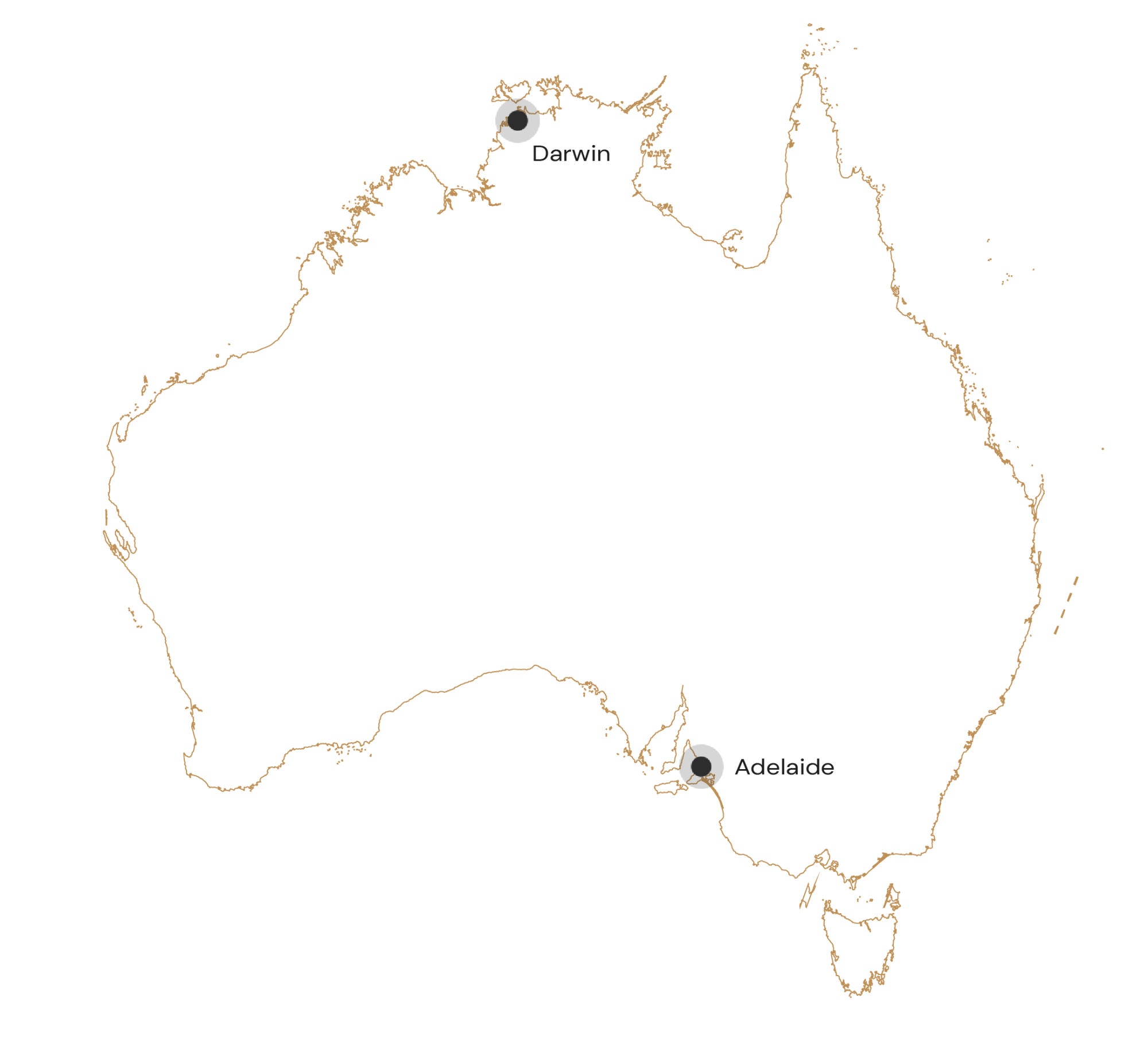 Route Camperreis Australië Adelaide Darwin