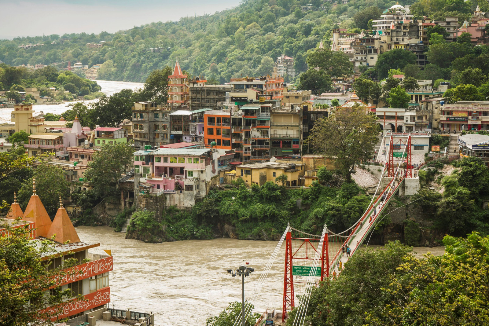 India Rishikesh bridge across river