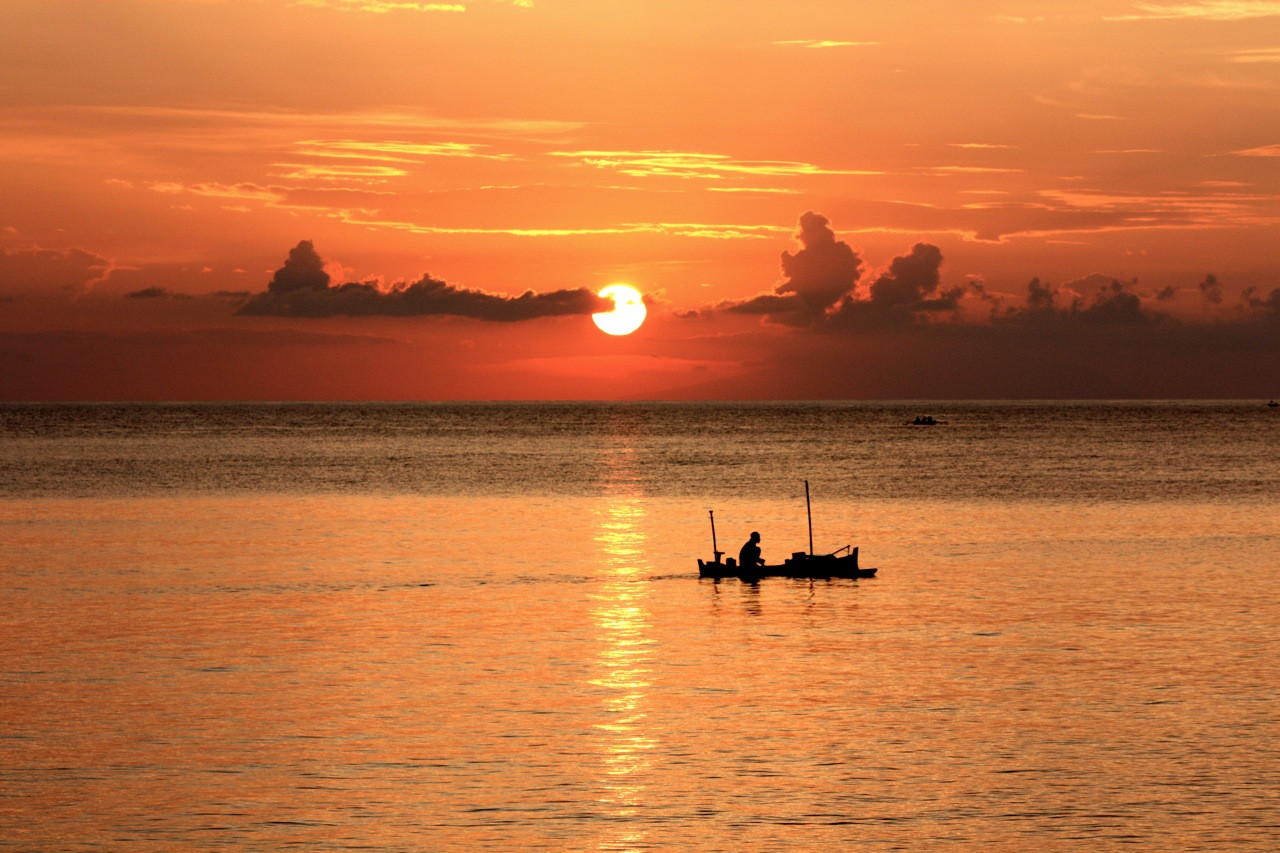 Indonesië Bali Lovina zonsondergang