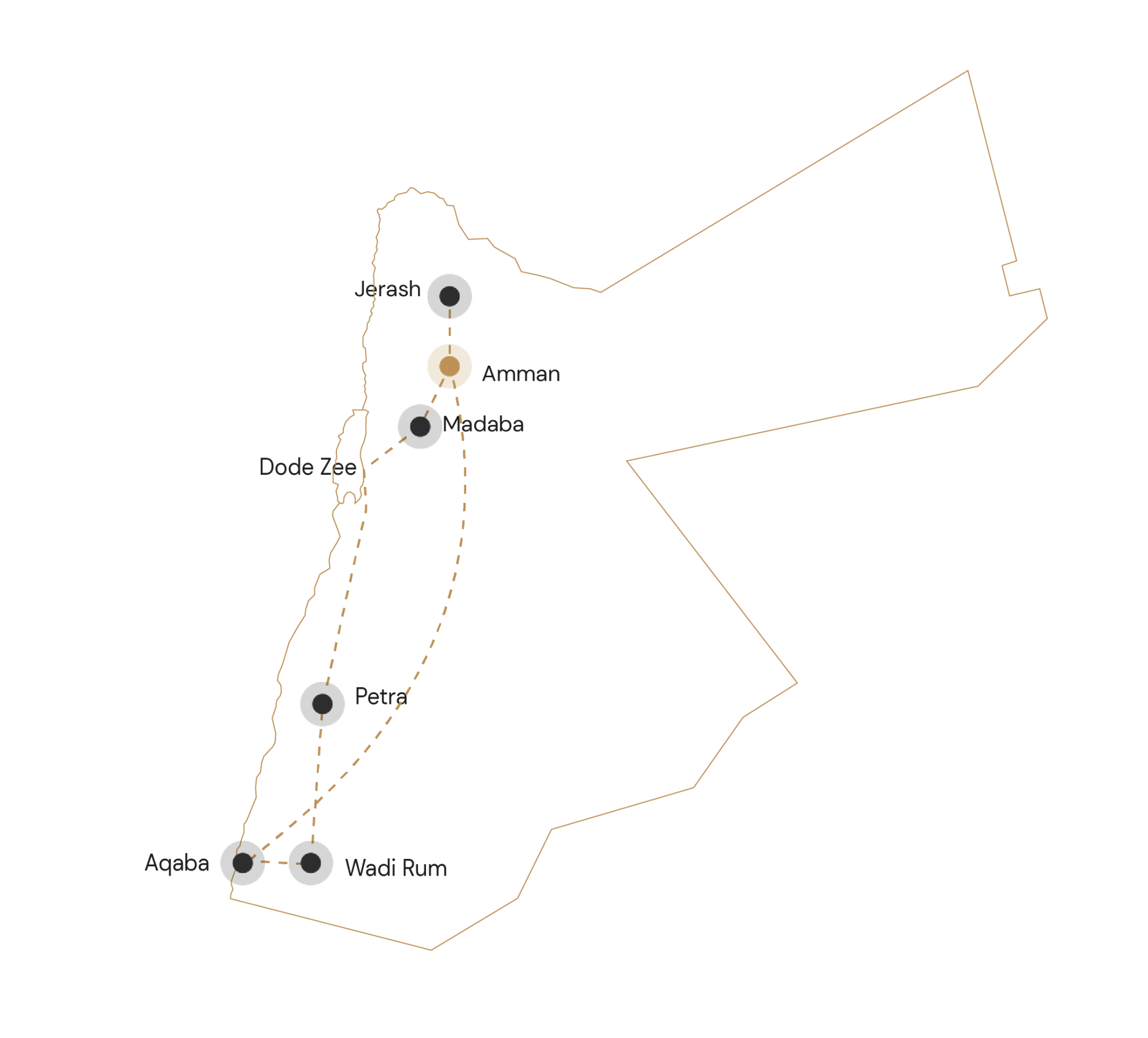 Route Rondreis juwelen van jordanië