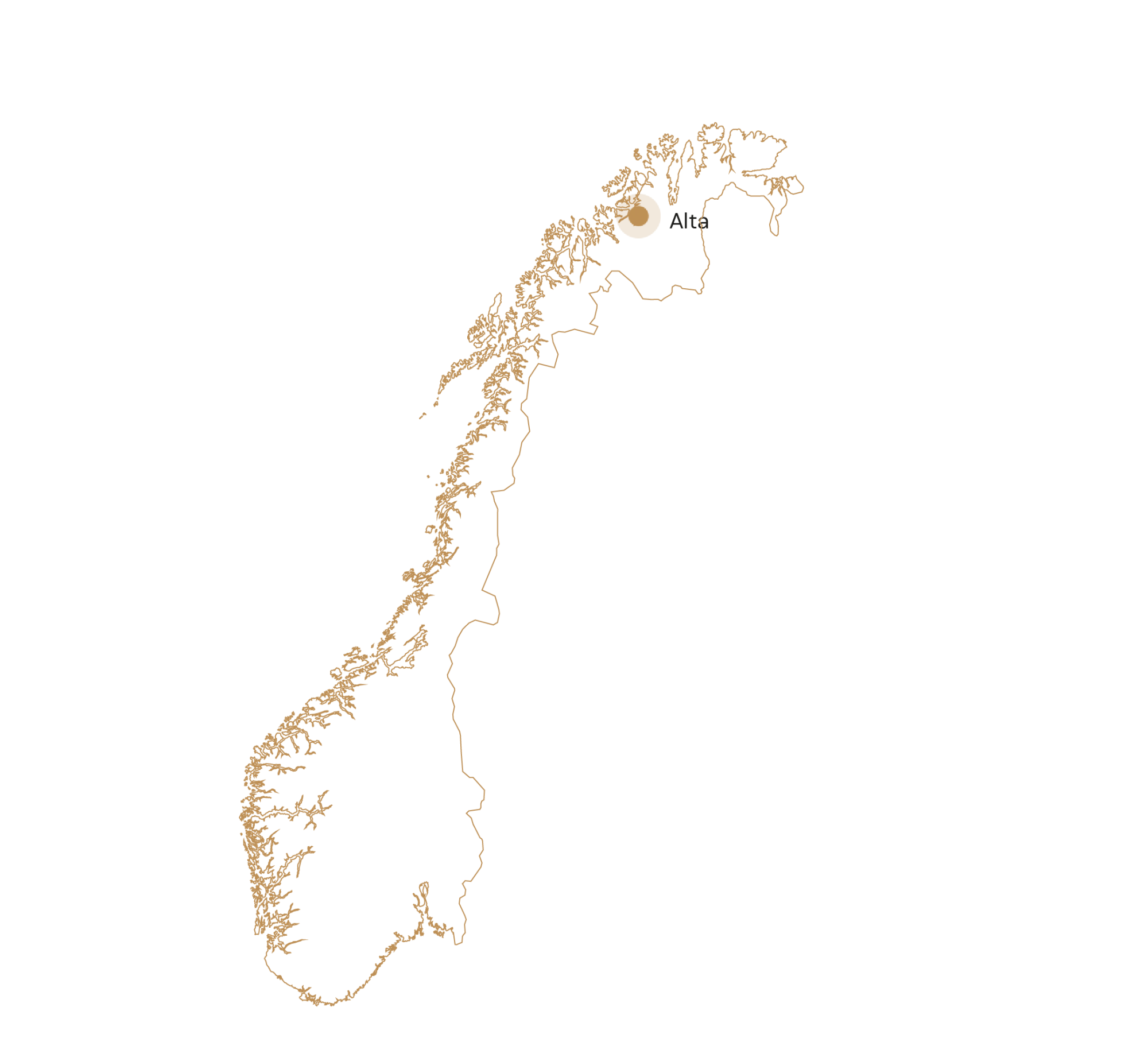 Route het poollicht in Noorwegen