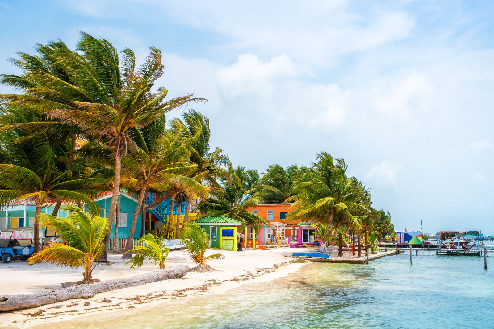 Belize Caye caulker huisjes strand