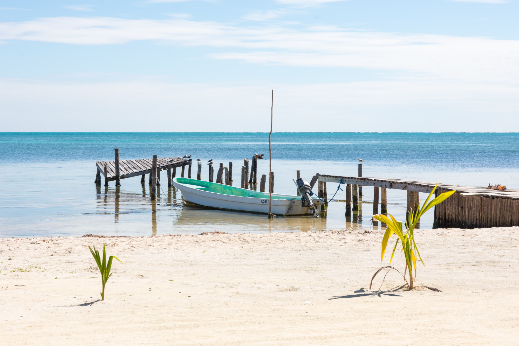 Belize Caye Caulker strand boot