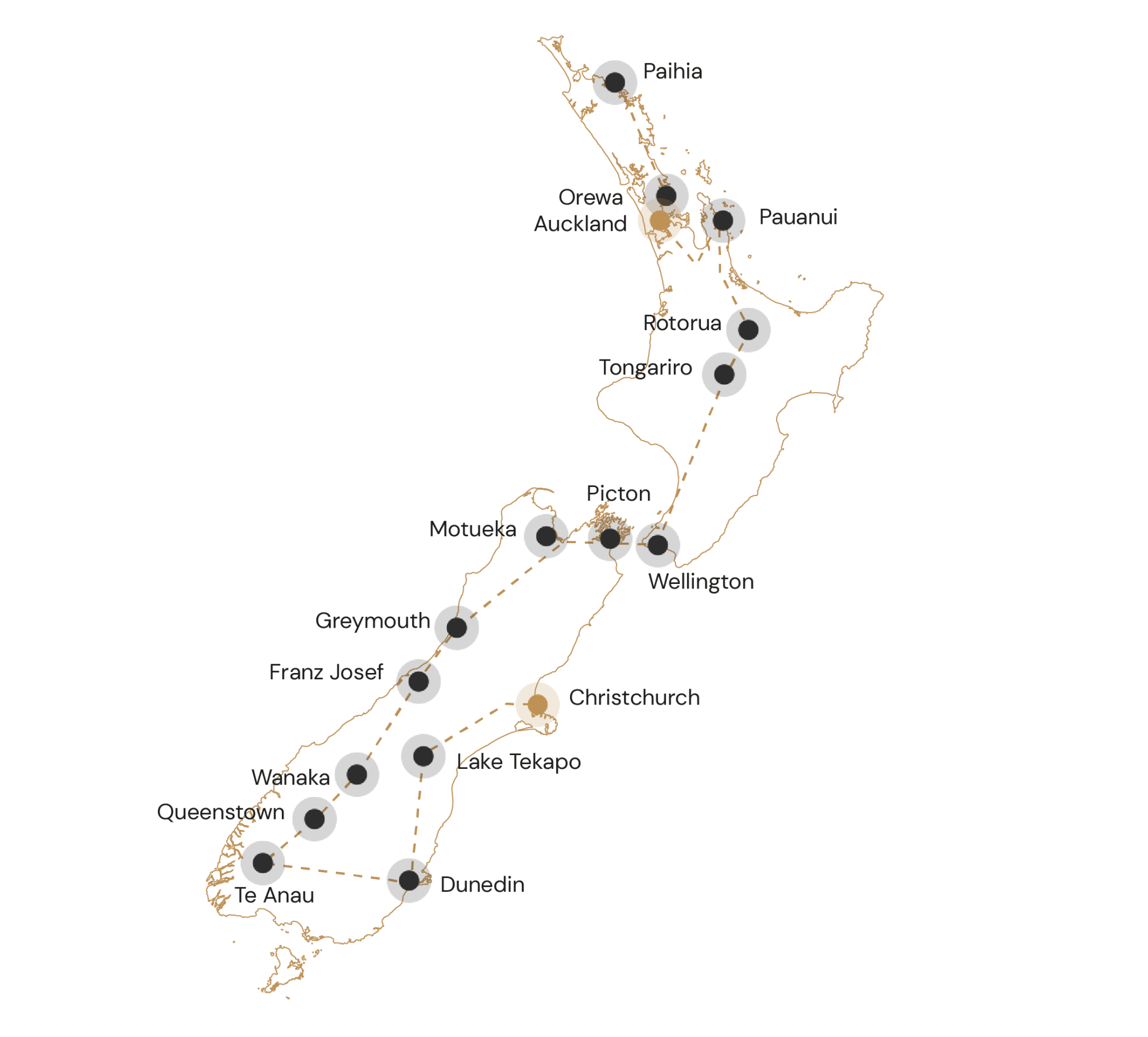 Nieuw-Zeeland kaart