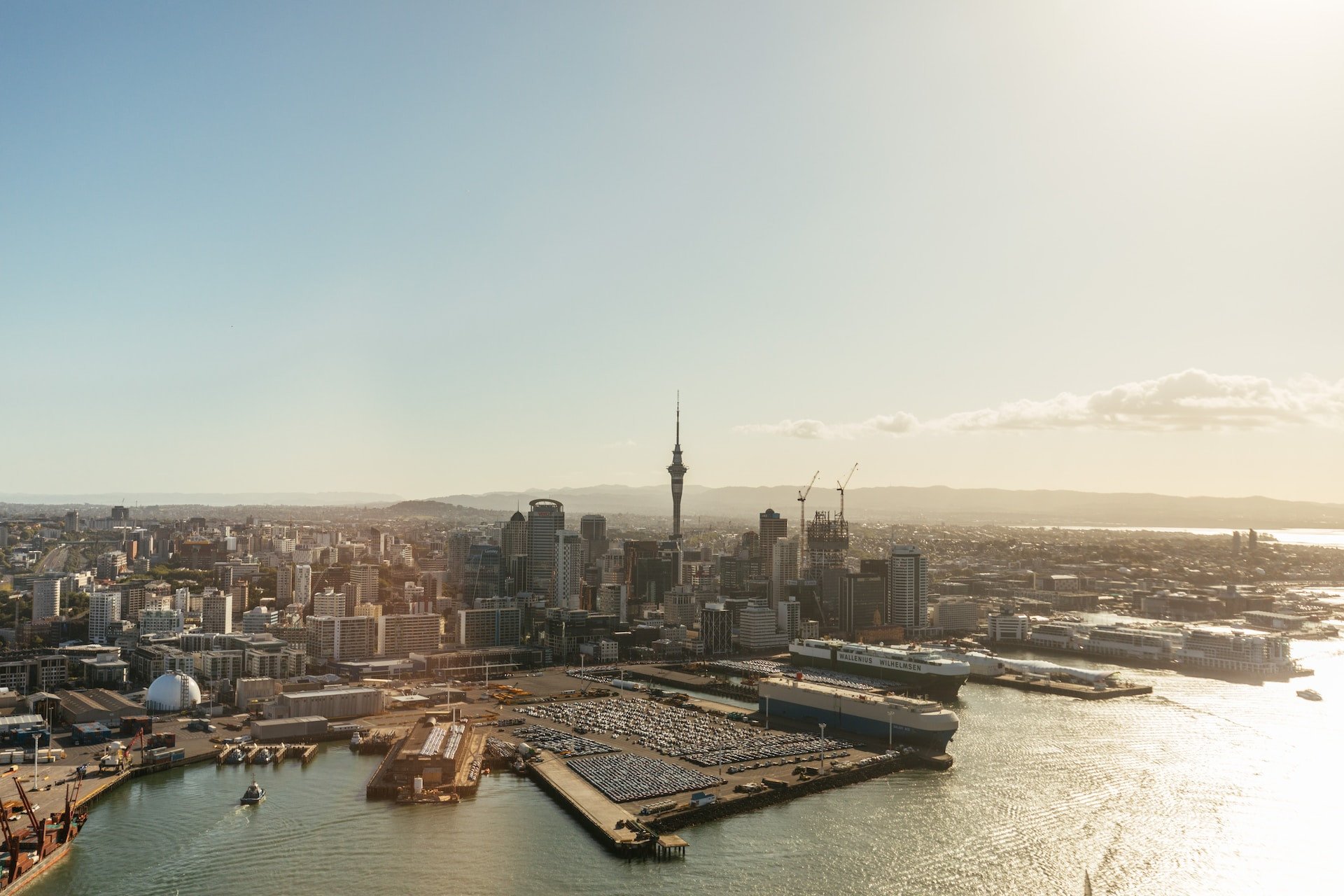 Auckland overzicht vanuit de lucht.