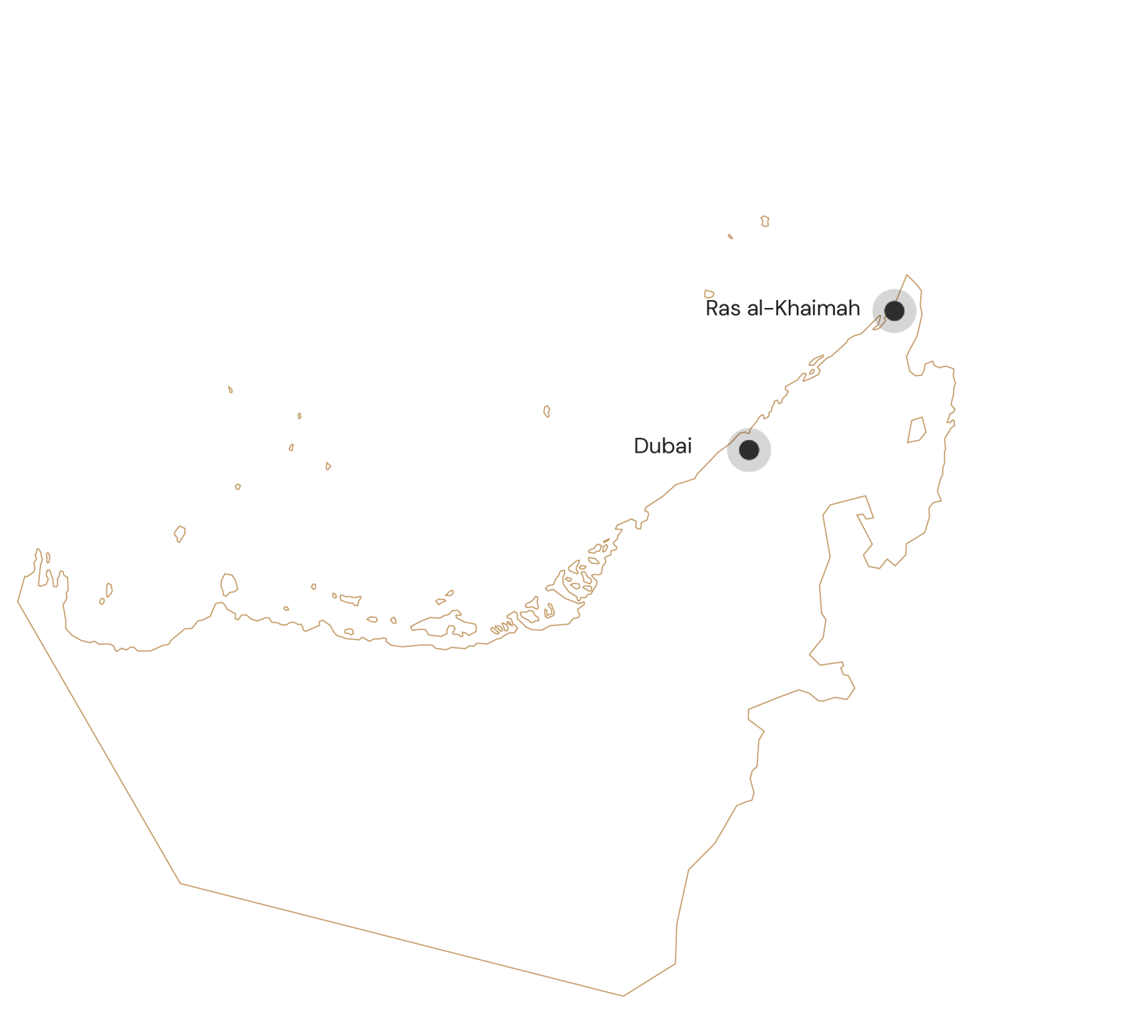 Verenigde Arabische Emiraten kaartje