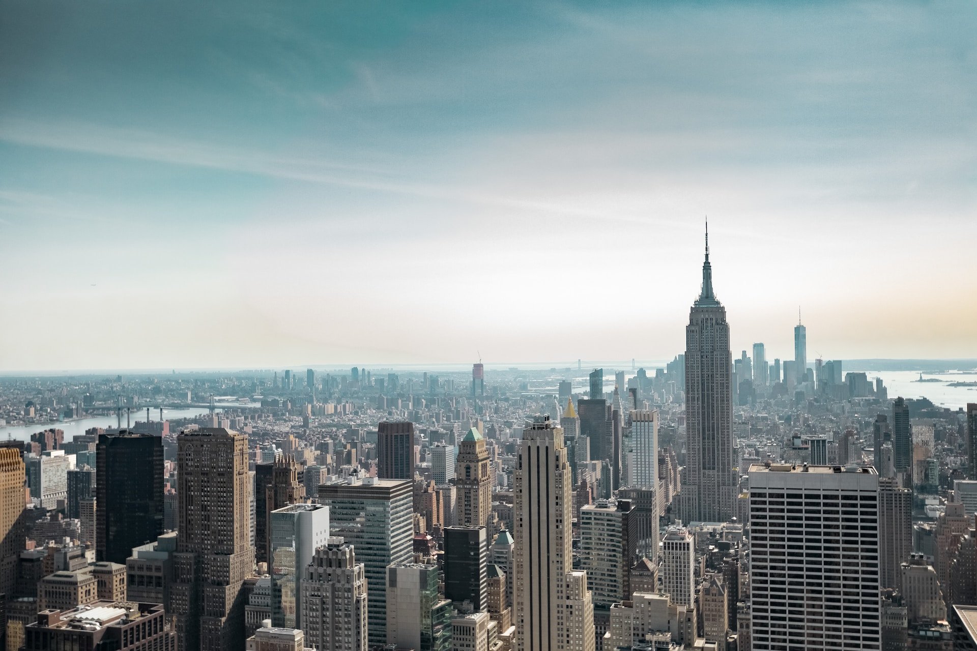 Skyline van New York met Rockefeller Center.