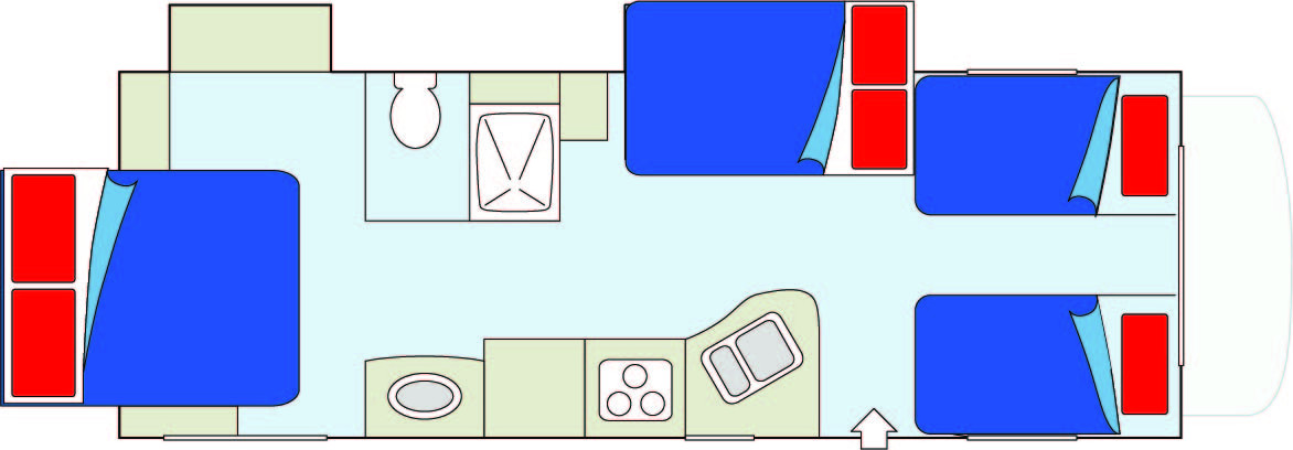 CanaDream Mini Motorhome interieur plattegrond