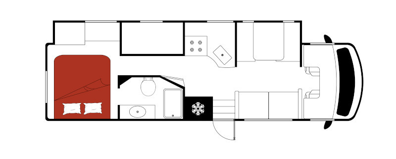 El Monte Class A Family Sleeper plattegrond dag