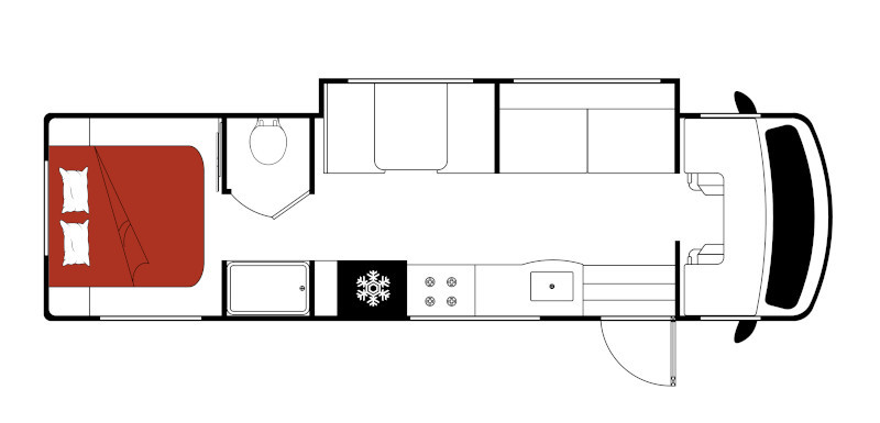 El Monte	USA Class C Family Sleeper plattegrond dag