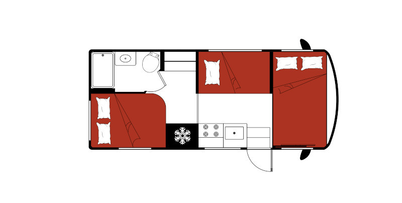 El Monte USA Class C Small plattegrond nacht