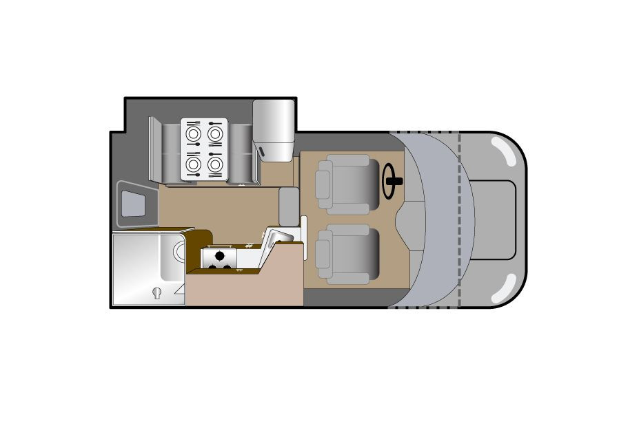 Fraserway CAN Truck Camper Slide Dinette plattegrond dag